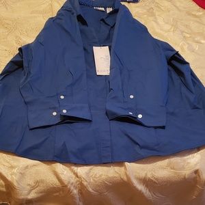 Blue button down blouse